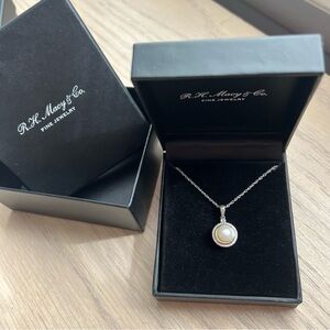 R.H. Macy & Co. Fine Jewelry Sterling silver & 14k gold, white pearl necklace